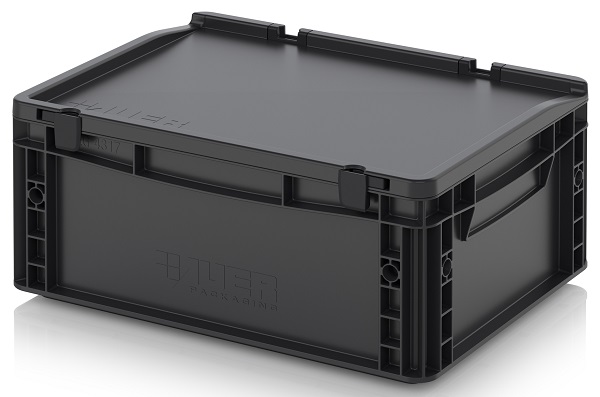 Ящик с крышкой AUER ESD ED 43/17 HG антистатический 400x300x185 мм / 370x270x147 мм