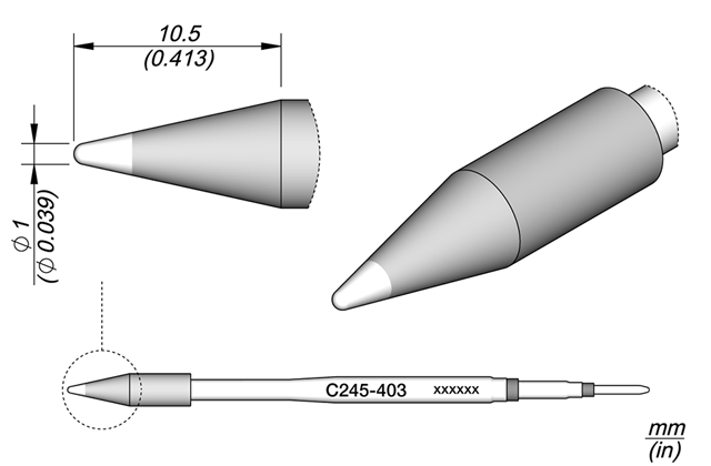 Картридж-наконечник JBC C245-403