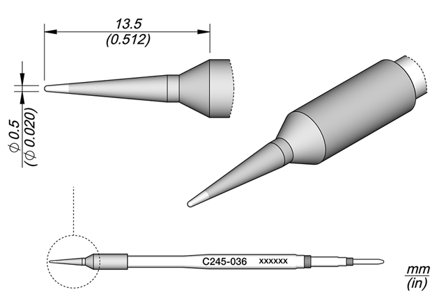 Картридж-наконечник JBC C245-036