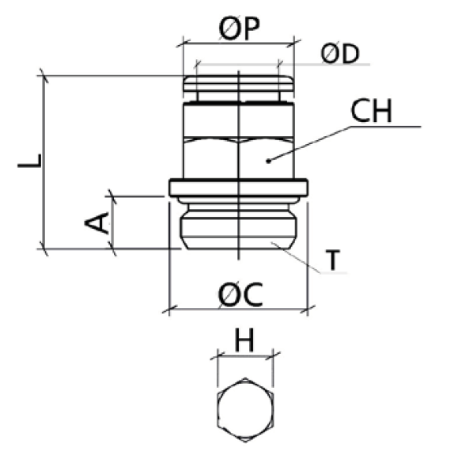 Цанговый фитинг из латуни OTRC-G