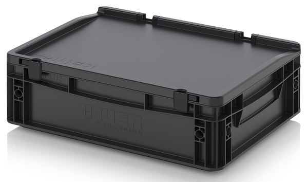 Ящик с крышкой AUER ESD ED 43/12 HG антистатический 400x300x135 мм / 370x270x107 мм