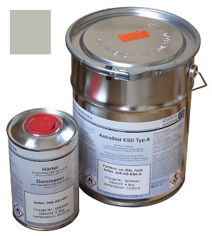 Антистатическая краска AstraStat type A, серый шёлк RAL7044, 5.6 кг