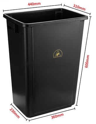 Корзина ANTISK SK1757-1 антистатическая мусорная, без крышки, 60л