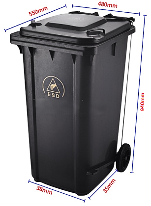 Контейнер ANTISK SK1758 антистатический мусорный, 120л