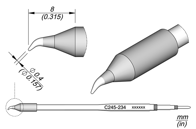 Картридж-наконечник JBC C245-234