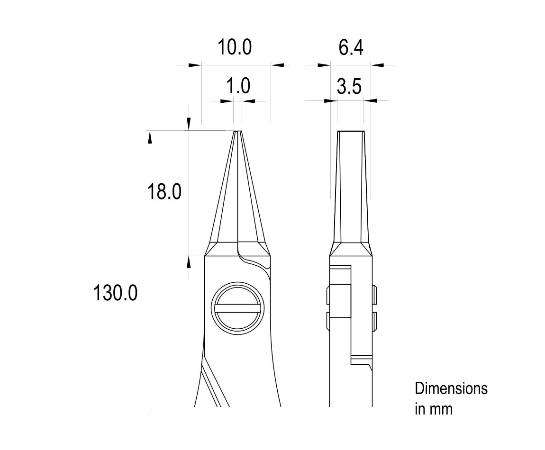 Плоскогубцы Ideal-tek ES6012.CR.BG с укороченными узкими плоскими губками