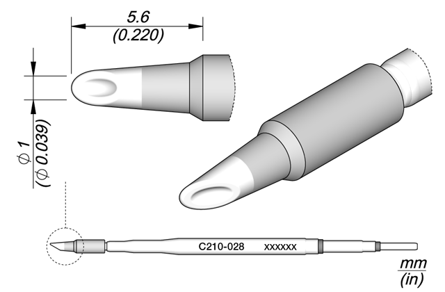 Картридж-наконечник JBC C210-028