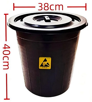 Ведро ANTISK RS40 антистатическое мусорное, с крышкой, 40л