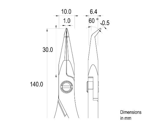 Плоскогубцы Ideal-tek ES6023B.CR.BG с удлиненными остроконечными наклонными губками