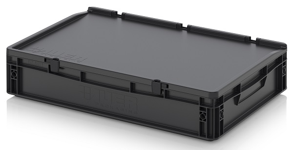 Ящик с крышкой AUER ESD ED 64/12 HG антистатический 600x400x135 мм / 570x370x107 мм
