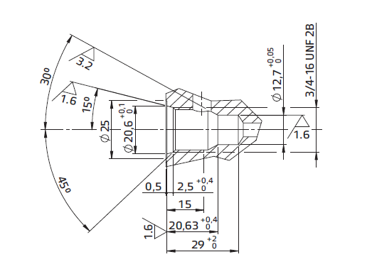 Многослойный корпус для картриджных клапанов по стандарту SAE 2-линейных ¾’’ 16UNF в линиях А и В AM3-*-С
