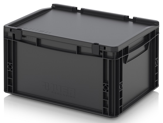 Ящик с крышкой AUER ESD ED 43/22 HG антистатический 400x300x235 мм / 370x270x197 мм