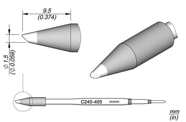 Картридж-наконечник JBC C245-405