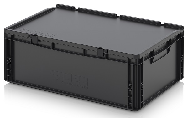 Ящик с крышкой AUER ESD ED 64/22 HG антистатический 600x400x235 мм / 570x370x207 мм