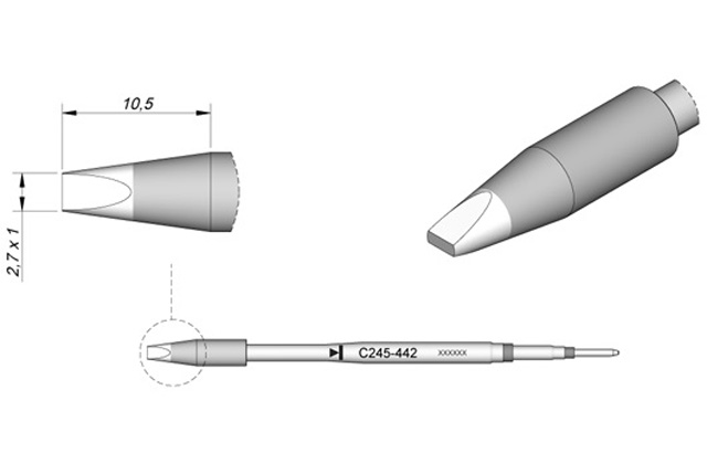 Картридж-наконечник JBC C245-442