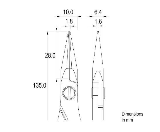Плоскогубцы Ideal-tek ES6023S.CR.BG с удлиненными остроконечными губками (с усиленной пружиной)
