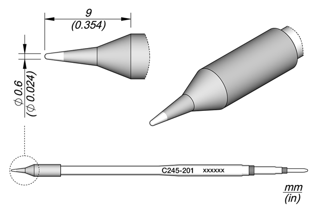 Картридж-наконечник JBC C245-201