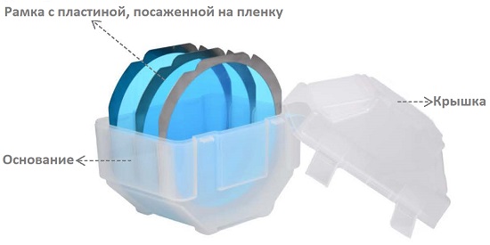 Бокс Hiner-Pack FVWS-8/25-NP для вертикального хранения, переноски и транспортировки рамок с пластинами Ø200 мм (8")