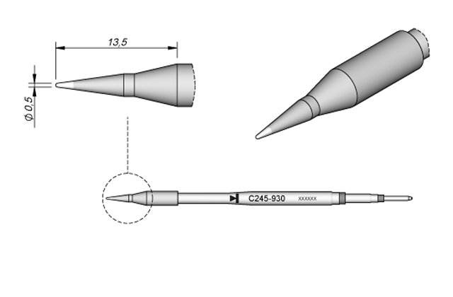 Картридж-наконечник JBC C245-930