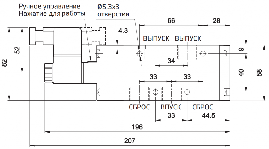 Пневмораспределитель с электромагнитным управлением обозначение на схеме